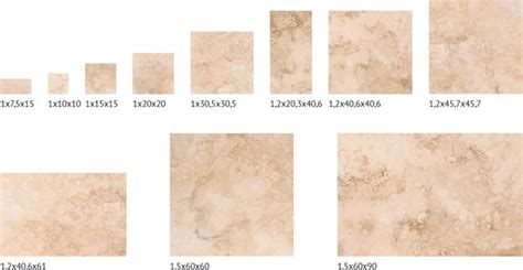 Travertine Sizes