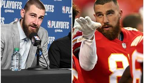 Separated at birth, Travis Kelce and Jonas Valanciunas finally shared