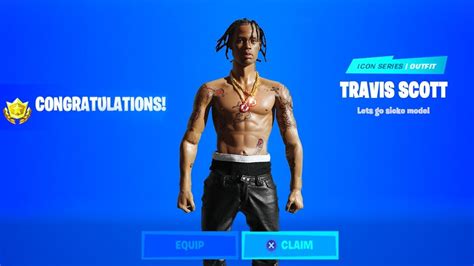 travis scott skin fortnite account