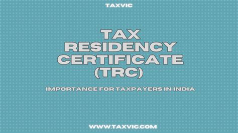 trc tax residency certificate