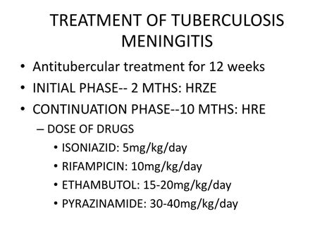 treatment of tb meningitis