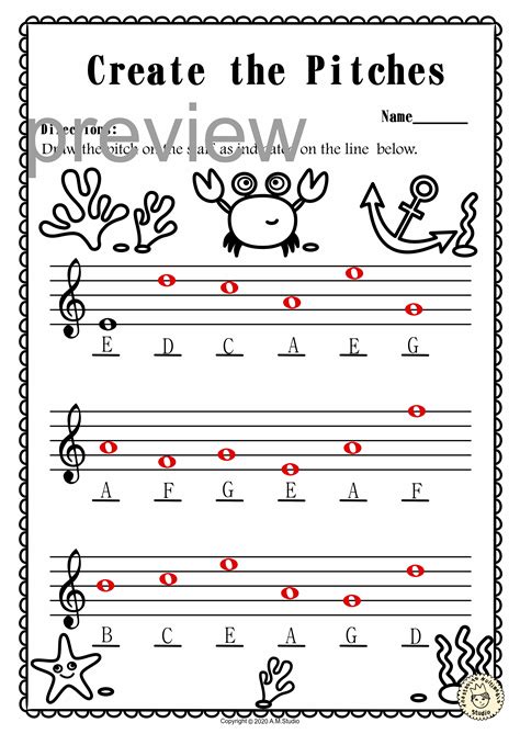 treble clef notes worksheet answers