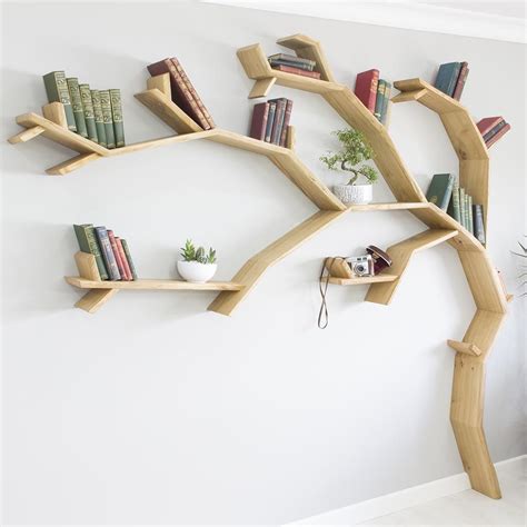 BespOak Elm Tree Wood Bookshelf » Gadget Flow