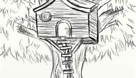 Tree House Drawing Picture Cottage house , Art s For