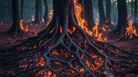 Tree Burning Roots
