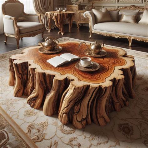 Tree Trunk Top Coffee Table