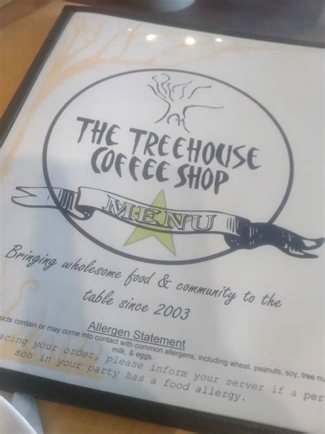 Treehouse Coffee Shop Menu
