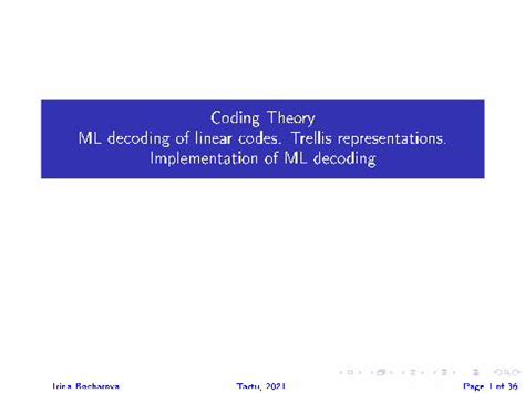 Trellis Coding And Decoding