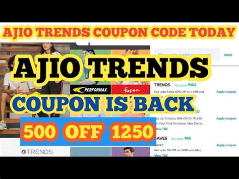Get 500 Off On Purchasing Of 1250 At Trends.ajio.com