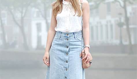 Trendy Denim Skirt Outfits How To Wear The In 2017 Like A