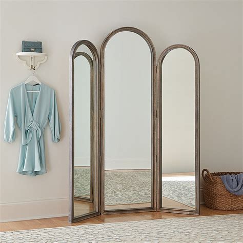Enhance Your Home Décor with Stunning Tri Fold Floor Mirrors - The Perfect Addition to Any Room!