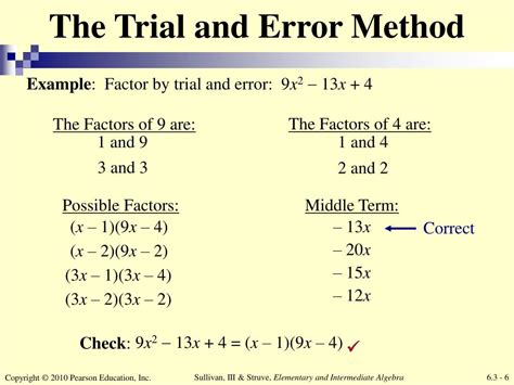 trial and error method in algebra