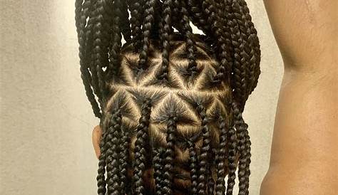 Triangle Box Braids With Small Braids In Between Are Triangular Parts. Big