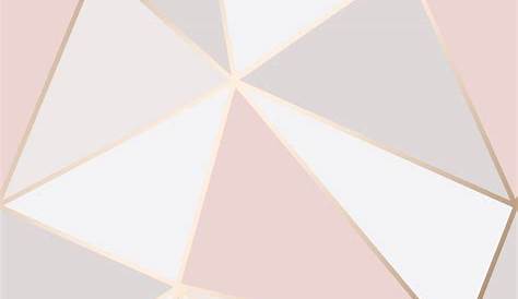Geometric Wallpaper 3D Apex Triangle Modern Metallic Rose