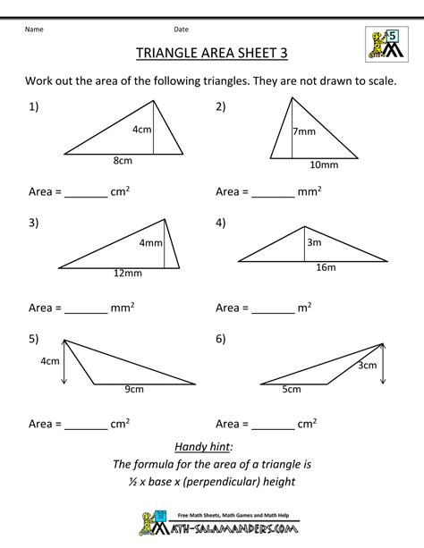 Triangle Area Worksheet Kuta