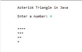 Triangle Asterisk Java