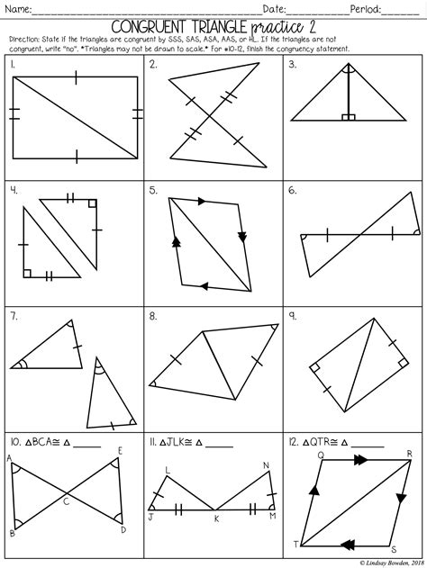 Triangle Congruence Exercises