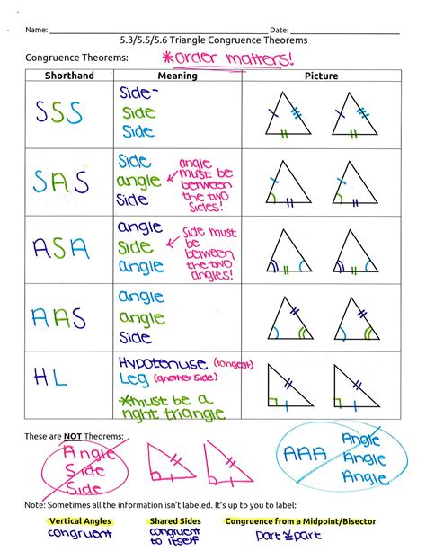 Triangle Congruence Theorems Notes Pdf