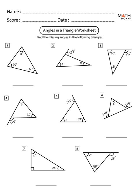 Triangle Degrees Worksheet