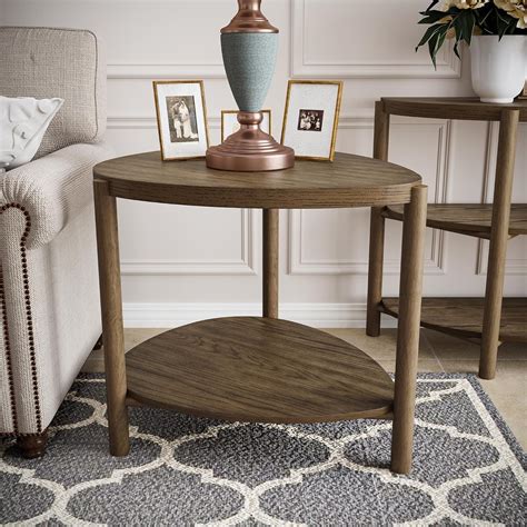 Triangle End Table With Drawers