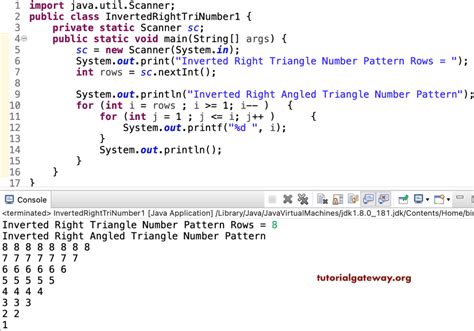 Triangle Number Pattern In Java