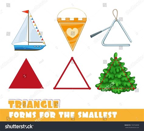 Materials for kids learning forms. A set of triangle shaped objects