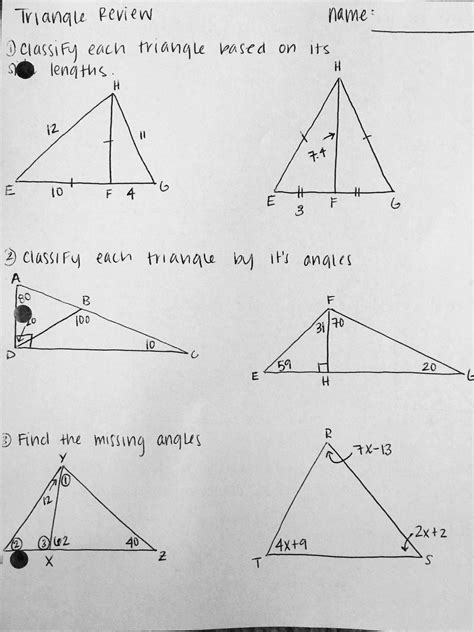 triangles practice questions class 10