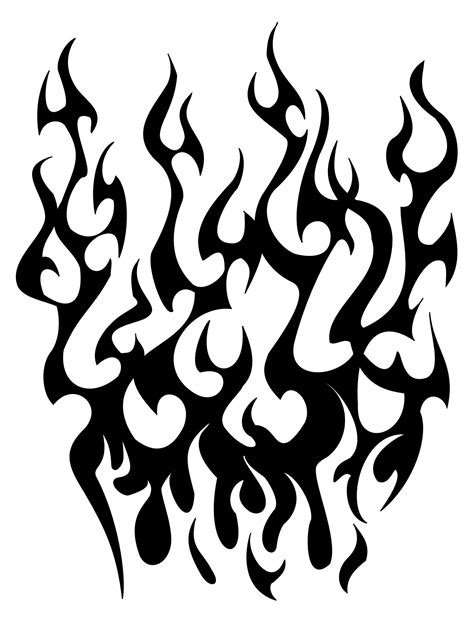 tribal flames stencil