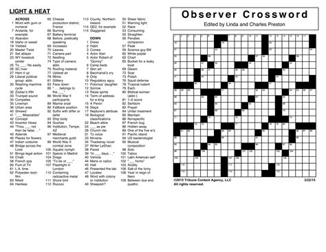 tribune review crossword puzzle