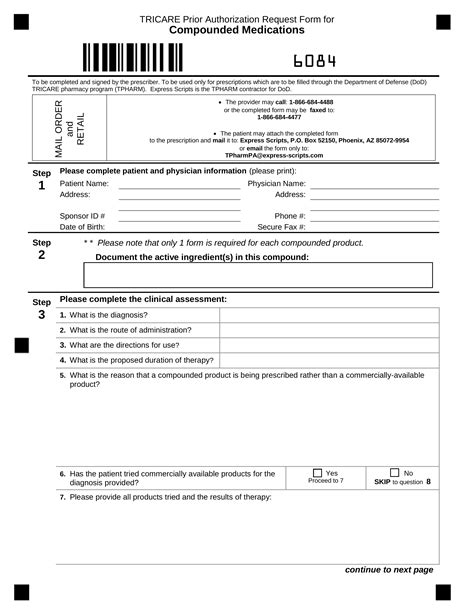 tricare form for prior auth