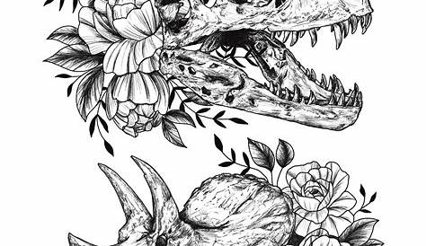 Image result for triceratops tattoo | Tattoos, Skull tattoo flowers