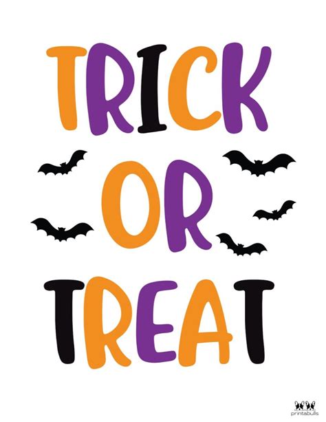 Trick Or Treat Signs Printable Free: Spooky And Fun Halloween Decorations