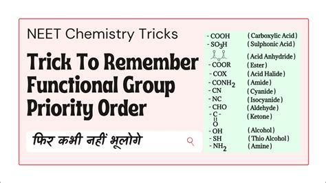 Trick To Remember Priority Order Of Functional Group