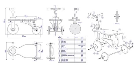 Tricycle Technical Drawing