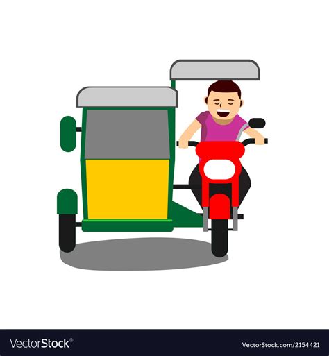 Tricycle With Driver Vector