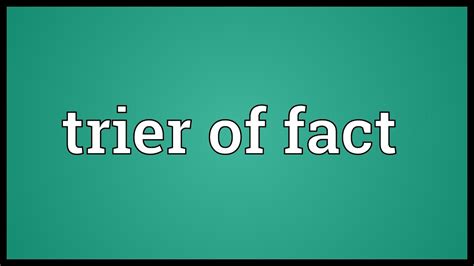 trier of fact simple definition