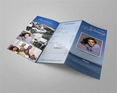 Obituary Template Trifold Brochure Free Spirit Lavender Honor