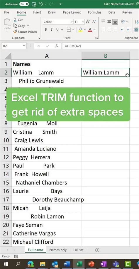 Trim All Extra Spaces In Excel