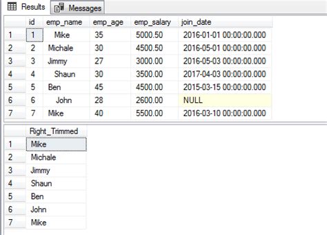 Trim Column In Sql Server