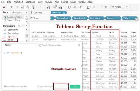 Trim Function In Tableau