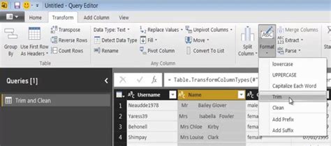 Trim Function Power Bi