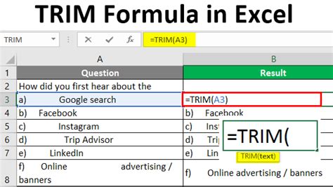 Trim In Excel Formula