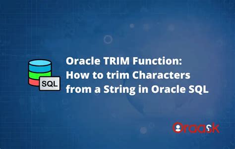 Trim Leading Sql Oracle