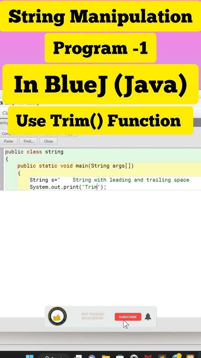 Trim String Program In Java