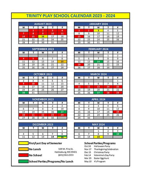 Trinity Prep Calendar 2023-2024
