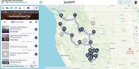 trip planner driving map