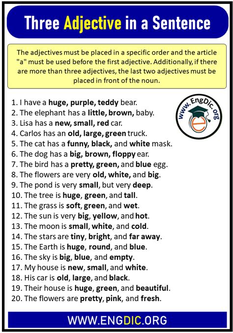 Triple Adjective Examples