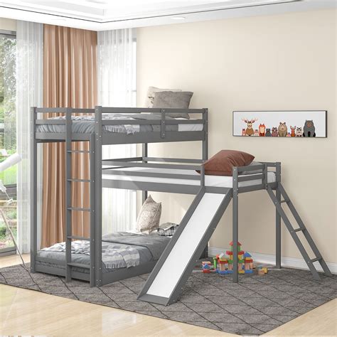 Triple Bunk Bed With Slide