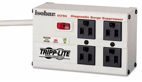 Isobar 4 Outlet Surge Protector 6 Ft Cord 3300 Joules Diagnostic