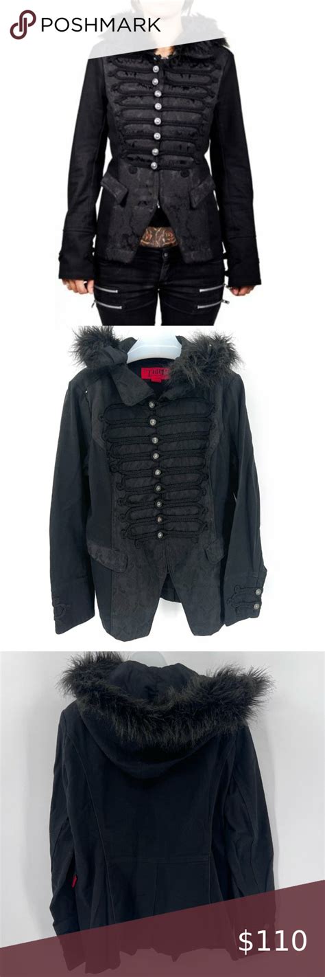 tripp black fur hooded military jacket